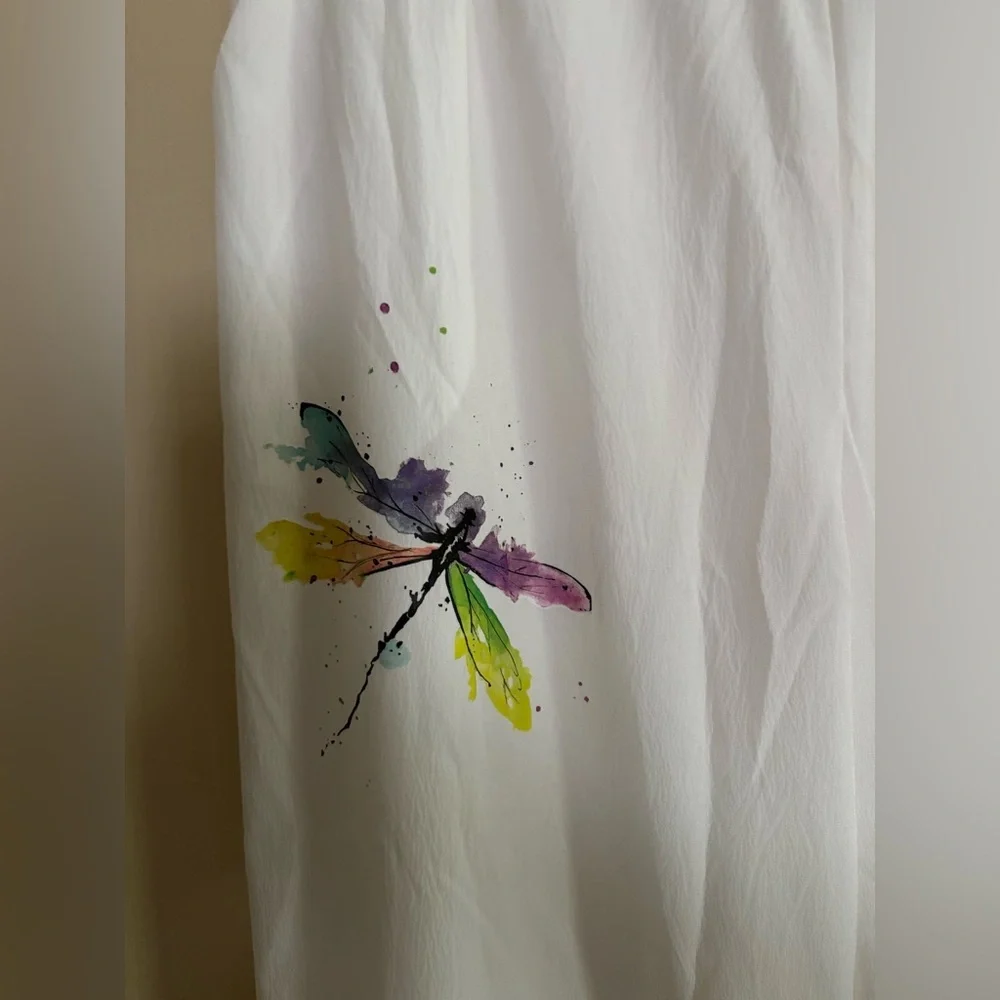 Flowy White linen like pants women’s  2XL - Picture 3 of 3